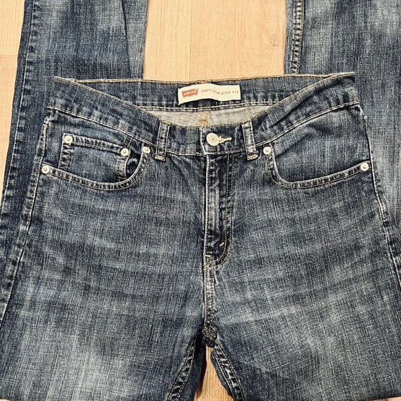 Levi's 541 Athletic Boyfriend Fit High Waist Medium Wash Straight Leg Ankle Crop - Picture 8 of 10